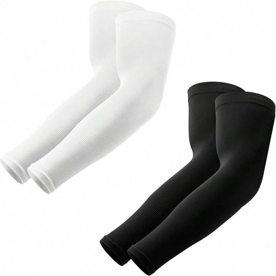 Compression Arm Sleeves, Arm Sleeves Men Women, Volleyball Cooling Arm Sleeve - 黑與白 - 查看 1