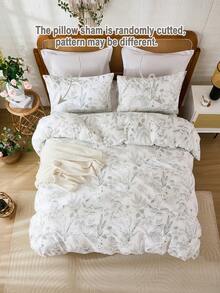 Bộ ga trải giường 3 món họa tiết hoa xanh (1 ga trải giường + 2 vỏ gối, không kèm ruột chăn), thiết kế đơn giản, mềm mại và thân thiện với da, phù hợp cho phòng ngủ chính, phòng khách, mọi mùa, món quà tuyệt vời dành cho phụ nữ. - Nhiều màu - Xem 7