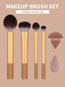 15支/13支/11支/8支/6支化妆刷套装，包含：散粉刷、腮红刷、高光刷、眼影刷、睫毛刷、眼线刷、斜角美妆蛋、圆形美妆蛋、圆形粉扑、三角形粉扑、三角形散粉美妆蛋、粉底液混合美妆蛋、美妆工具、化妆刷套装、化妆刷套装、化妆刷套装、全套化妆刷、化妆刷套装、化妆刷套装、化妆礼盒套装 - 金色 - 查看 12