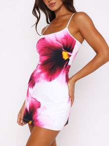 女士渐变色休闲无袖针织露背迷你连衣裙，适合夏季海滩、约会之夜 - 白色 - 查看 6