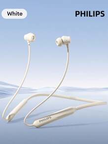 PHILIPS Écouteurs Bluetooth tour de cou PHILIPS TAN2020, écouteurs intra-auriculaires de sport avec gros diaphragme dynamique, haute qualité audio, double microphones, réduction de bruit active ANC, tour de cou magnétique, pour smartphones et ordinateurs