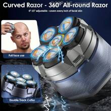 Head Shavers For Men, 2025 Upgraded 6D Flexible Head Shavers For Bald Men, IPX8 Waterproof, Wet/Dry Electric Shaver, Rotary Shaver With LED Display, USB-C Bald Razor With Travel Lock