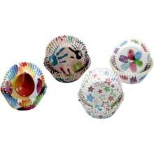 Paper Patterned Cupcake Liners, 50 Count, Blue/Pink/Green/Orange - Heart - View 3