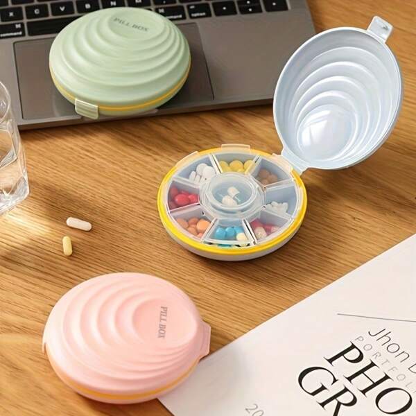 Portable Shell Shaped 7-Day Travel Pill Case, Plastic Pill Organizer With Compartments For Medication Storage And Dosage Control