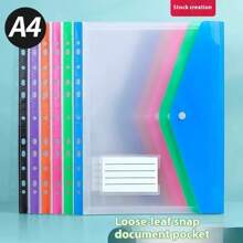 6pcs A4 Size High Capacity Document Folders With 11 Holes Ring Binders, Modern PP Material, Expandable Button, Label Pocket, Suitable For Students, Teachers, Office Workers, Housewives, School, Home, Office, Business Trips, Travel, Attendance Management, File Organization, Document Storage, Loose-Leaf Sorting, Portable Design, Expandable Capacity,Back To School,School Supplies