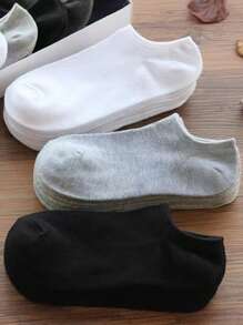 10 Pairs Unisex No-Show Low Cut Boat Socks - 5 Pairs For Men & 5 Pairs For Women, Casual Solid Color Non-Slip Breathable Socks, Suitable For Daily And Casual Wear, Back To School Season