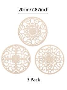 Set Of 3pcs Traditional Silicone Trivet Mat(20cm/7.87inch)(16cm/6.3nch) - Non-Slip & Heat Resistant Kitchen Hot Pads For Countertops & Table - Kitchen Trivets For Hot Dishes & Cookware - Hot Pot Holder For Pots & Pans