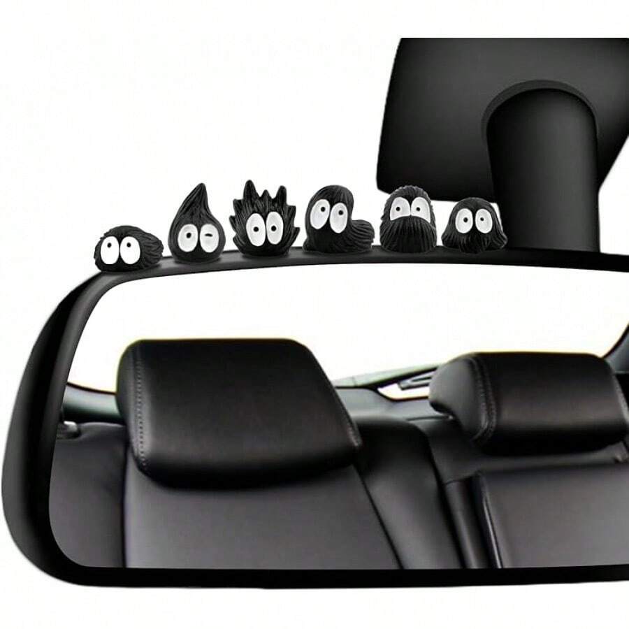 Cute Soot Sprites,35 Pcs Automotive Interior Decoration Accessories Car Rearview Mirror And Dashboard,Cute Anime Decor Home Garden Office,Funny Ornament Gifts(Black) - Black Varied Soot Sprites - 查看 1