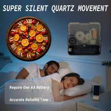 Reloj de pared con diseño de frutas de 10 pulgadas, decoración de cocina caprichosa con movimiento silencioso, perfecto para el ambiente del comedor o cafetería, regalo único para amantes de la comida - Negro - Ver 5
