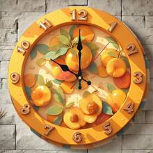 Reloj de pared con diseño de frutas de 10 pulgadas, decoración de cocina caprichosa con movimiento silencioso, perfecto para el ambiente del comedor o cafetería, regalo único para amantes de la comida - Negro - Ver 14