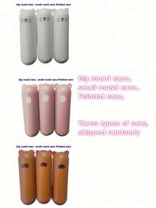 1/2个卡通迷你折叠式粘毛滚筒 - 可重复使用、可水洗、便携式宠物毛发去除棒，适用于客厅、卧室、户外和汽车衣物清洁，可机洗，去除衣物绒毛，随机形状，类似3种不同的耳朵 - 彩色 - 查看 6