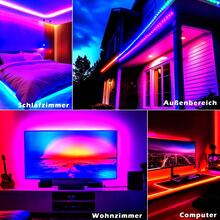 无线控制 LED 灯带红外遥控 RGB 照明装饰客厅氛围灯带柔性灯饰串、卧室 LED 灯、LED 灯、Luz LED、壁灯、墙壁装饰、夜灯、图片灯 - 彩色光 - 查看 5