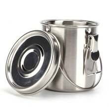 Cubo para lavar pinceles de acero inoxidable, fácil de transportar, con filtro para estudiantes de arte. Cepillo, Lavado, Cubo§Pintura, Suministro§Pintura, Cepillo, Limpiador§Cepillo, Lavadora§Pintura, Cepillo, Limpiador, para, Artistas§Arte, Suministros, Herramienta - Plateado - Ver 2