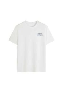 Plus Size Women's Summer Plus Size White Marine Life And Slogan Graphic Round Neck Short Sleeved T Shirt ,Casual Loose And Versatile Holiday Style Tops,Fashionable Summer Outfits Suitable For Daily Holiday Wear - White - View 4