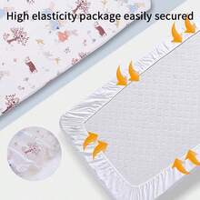 2 piezas Sábanas de cuna para bebé, juego de ropa de cama de cuna suave y amigable con la piel, lavable a máquina, transpirable para las 4 estaciones, ropa de cama para nursery para recién nacidos, regalo perfecto para baby shower - Paquete de 2 sábanas ajustables estampadas para cuna - Ver 9