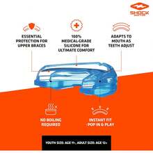 Protector bucal para frenillos (ortodoncia) Doble con Tira - Azul - Ver 9