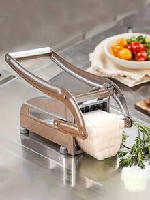 Stainless Steel Multifunctional Kitchen Mandoline Slicer - Manual Operation, Interchangeable Blades, Durable Food Preparation Tool For Fruits, Vegetables, French Fries, Onions, Potatoes, Carrots, Cucumbers - Easy To Clean And Store, Vegetable Slicer - Silver - View 3