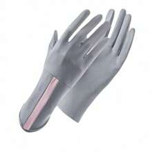 1 Pair Women Thin Sunscreen UV Protection Gloves, Silky Fingerless Gloves With Touchscreen Capability, Anti-Slip And Long Design For Cycling, Driving