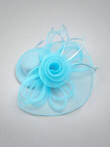 HITYfascinator 1 件 Fascinator Veil 网眼迷你帽，涤纶纤维蝴蝶结装饰，适合所有季节小帽子德比帽