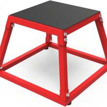 Huisuilinss Plyometric Jump Box, 12/18/24/30 Inch Plyo Box,Steel Plyometric Platform And Jumping Box,Anti-Slip Fitness Exercise Step Up Box For Home Gym Training,Conditioning Strength Training - Red+Black 12in - View 1
