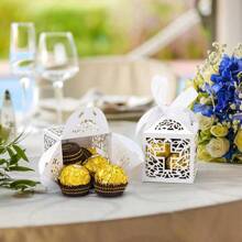 6-24pcs Elegant White Hollow Cross Gift Box Laser-Cut Wedding Candy Box Wedding Baptism Favors Gift Box Decoration Baptism Gifts