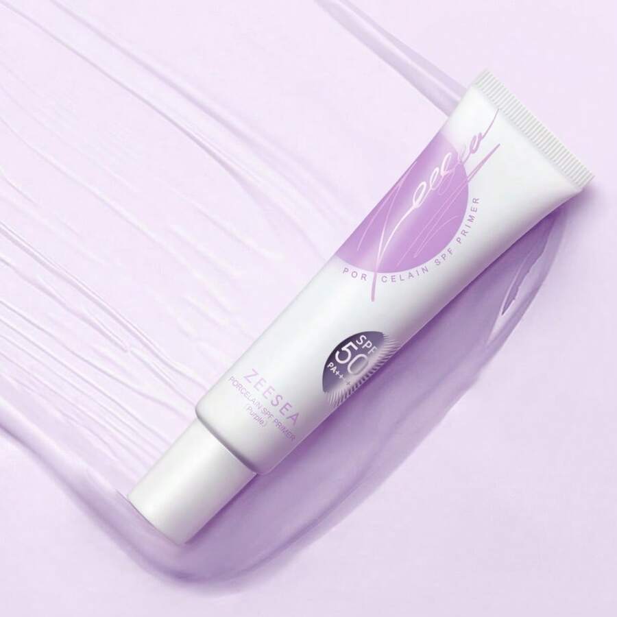Zeesea 面部妆前乳霜 模糊毛孔 肤色校正 妆前乳 保湿 提亮 25g - 紫色 - 查看 1