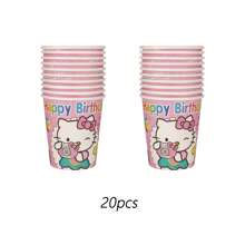 Sanrio 10/20/30/40pcs Sanrio Hello Kitty Party Supplies,Paper Cups For Hello Kitty Birthday Party Decorations,Hello Kitty Birthday Party Decorations
