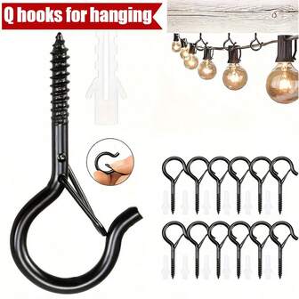 10pcs Heavy Duty Ceiling Cup Hooks For Indoor & Outdoor Use - Hanging Plant Hooks, Screw, LED Party Lights, Garage Wind Chimes Back To School