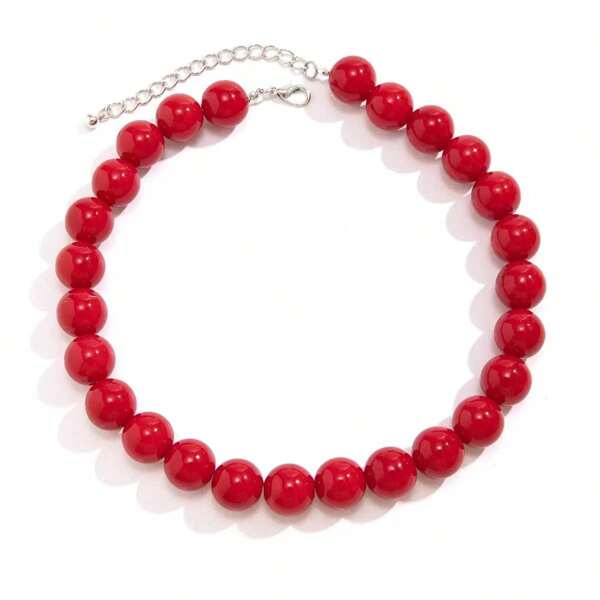 1 stuk modieuze, veelzijdige en casual glanzende kralenketting