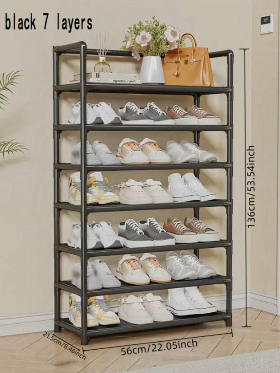4-7 Tier Shoe Rack, Large Capacity Reinforced Simple Entrance Multi-Layer Dustproof Home Dorm Shoe Storage Cabinet, Shoe Organizers, Closet Shoe Organizers, Hanging Shoe Organizer, Over The Door Shoe Organizer