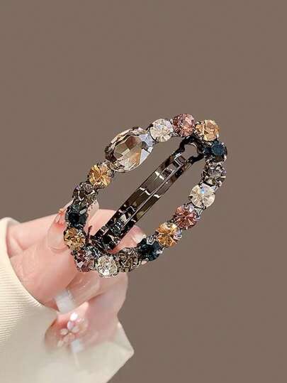 韩式捷克水钻长方形BB发夹，时尚刘海夹及发饰爪夹，发爪发夹，发饰，头部饰品，发卡