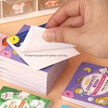 1pc/6pcs Creative Mini Coloring Books, Portable Outdoor Sketchbooks For DIY Doodles Anytime, Cartoon Series Patterns Like Ocean, Holidays, Food, Space To Inspire Kids' Creativity And Imagination, Suitable For Colored Pencils, Markers, Oil Pastels, Watercolor Pens, Ideal Gift For Kids, Students, Birthday, Holiday - Multicolor - View 7