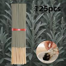 25/55/125 支白色薰衣草香薰棒，8.66 英寸长，清新空气，适合瑜伽和冥想，净化心灵，消除负能量