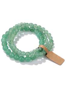 3pcs/Set Natural Stone Bead Bracelets, 4mm/6mm/8mm Round Beads Energy Bracelets Couples Jewelry, Valentine's Day Gift
