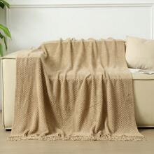1pc Comfortable Acrylic Knitted Throw Blanket With Tassels, Modern Style, Suitable For All Seasons, Versatile Shawl/Bedspread/Nap Blanket/Car Blanket/Air Conditioning Blanket, Applicable For Various Occasions - Multicolor - View 16