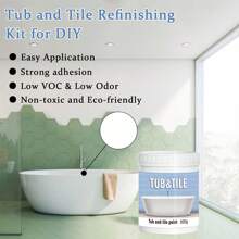 1 pièce Peinture de rénovation de carrelage de salle de bain 300g/500g - Revêtement de rénovation de carrelage au sol et mural | Solution de changement de couleur pour la restauration de la surface de la salle de bain, des toilettes et de la douche