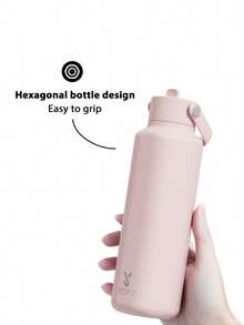 18盎司保温杯，带2个喷嘴盖和吸管，保温杯，保冷24小时，防漏，保温咖啡杯不锈钢旅行杯，双层不锈钢运动水瓶，适合运动、健身、旅行和上学 - 粉色 - 查看 5
