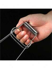 1/2pcs Kitchen Heat Resistant Tongs, Bowl Rack, Trivet, Pot Holder, Hot Pot Stand, Insulated Lid, Stainless Steel Non-Slip Heat Resistant Tongs, Square Pot Rack, Multi-Purpose Kitchen Tongs For Bowls And Plates - Silver - View 4