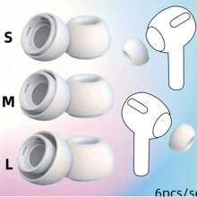 6pcs/Set White Silicone Noise-Proof Ear Pads: 3 Different Sizes, Full Coverage Earphone, More Comfortable Earphone Cover