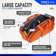 Tour Elite Pro - Bolsa de pickleball - Mochila y bolsa de lona para paletas y accesorios de pickleball - Bolsillos con aislamiento térmico para 4  palas - Incluye gancho para valla