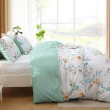 Duvet Cover King Size, Reversible Floral Lavender Duvet Cover Set With Zipper Closure, 3 Pieces Botanical Patterns Soft Microfiber Bedding Set (90"X104", 2 Pillow Cases 20"*36") - 05 - 彩色枝條(無被子) - 查看 4