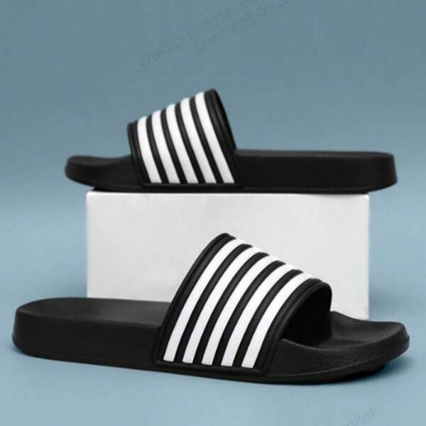 Men's Waterproof Anti-Slip Indoor Bathroom Slippers, Flat Beach Flip-Flops, Odor-Resistant Non-Slip Outdoor Flat Sandals