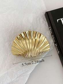 1pc Gold Metal Shell Barrette Hair Clip, Fashion Hair Accessory For Women And Girls Summer Hair Claws Claw Clips Hair Clips Hair Jaw Clip Hair Clamps Hair Clutch Hair Catcher Clip