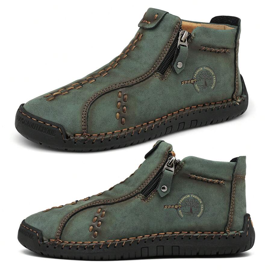 Women Boots Classic Lace Up Design Slip Resistant Casual Footwear - 綠色 - 查看 1