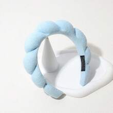 1 包用于洗脸或面部的 Spa 头带、护肤头带、化妆发带海绵、毛巾布头带、洗脸头带、运动或瑜伽蓬松发带、女士和女孩的时尚配饰、精美礼品、蓝色、护肤头带、美容、护肤产品、水疗、自我护理、护肤工具、面部护理、美容师用品、皮肤、洗面奶、面部 - 藍色 - 查看 3