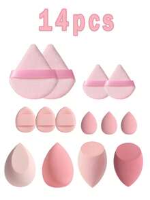 15/14/10/8/7/4/3件組化妝海綿套裝，適用於液體、乳霜與粉末產品，打造完美妝感，完整化妝配件包含粉撲、化妝海綿等 - 彩色 - 查看 10