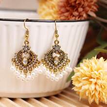 1 paire de boucles d'oreilles clochettes à imprimé floral à la mode, idéales pour un usage quotidien, des cadeaux ou des fêtes
