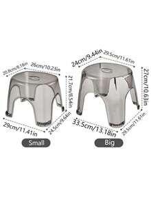 1 件透明 PP 小凳子，适用于家庭换鞋、客厅、塑料凳子，创意设计，适合女性收纳整理器旅行必需品，适合返校宿舍收纳