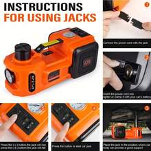 Gato hidráulico portátil con caja de almacenamiento de plástico, 5 toneladas de alta resistencia 12V DC Automotriz coche eléctrico hidráulico piso elevador de garaje y equipos de emergencia de elevación del coche Jack con lámpara LED para SUV MPV Cambie los neumáticos de reparación de garaje, 15,5 cm a 45 cm rango de elevación - Multicolor - Ver 5