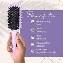 Summer Ready Curl Defining Brush – No-Pull, Anti-Frizz Detangling Tool For Effortless Curly Hair Styling, Achieve Perfect Curls